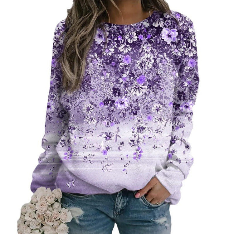 Flower Print Loose Long Sleeve