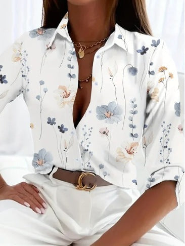 Printed Long Sleeve Shirt Women