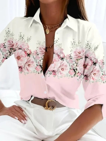 Printed Long Sleeve Shirt Women