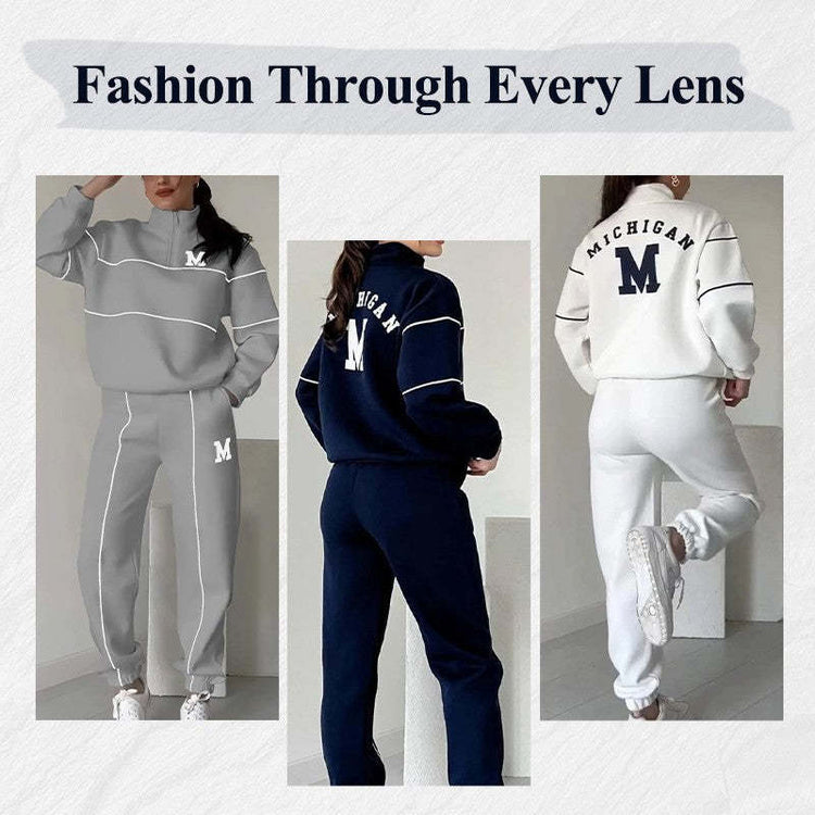 Women 2 Piece Lounge Sweatshirt Set