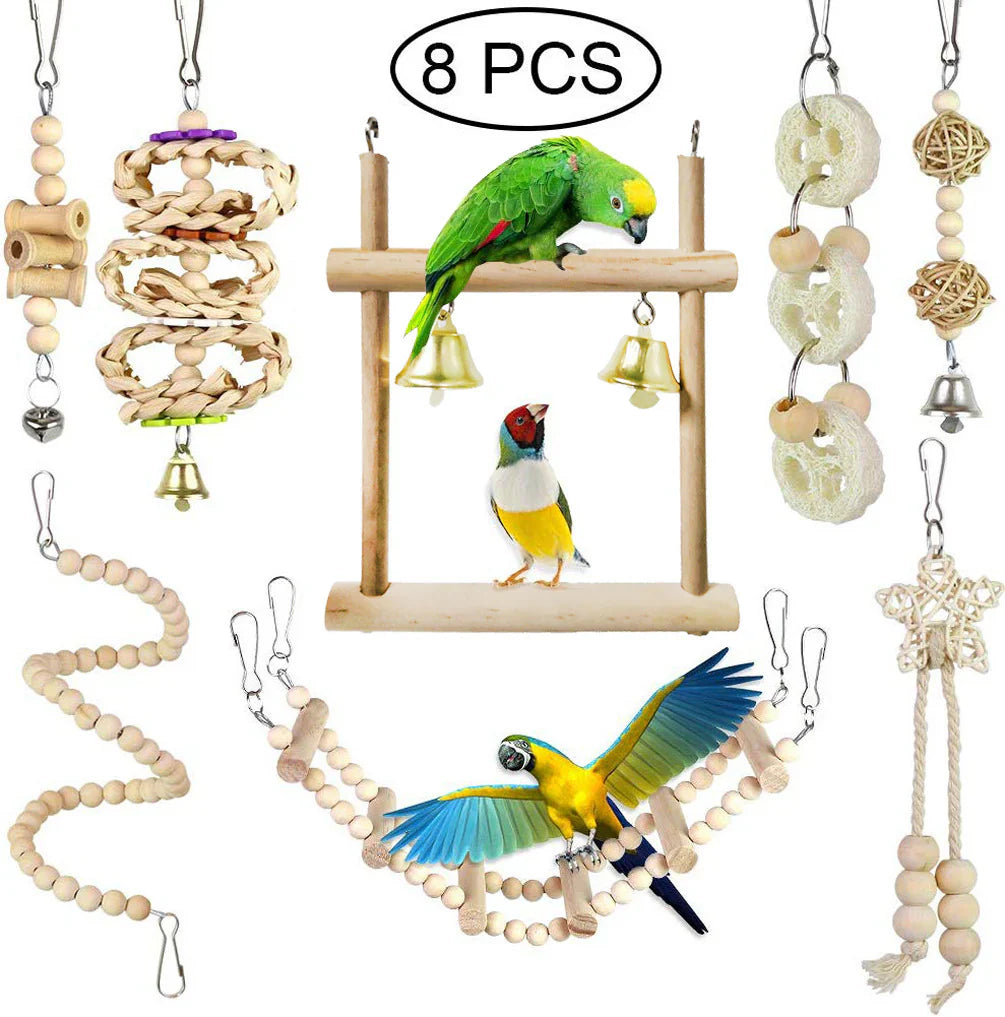 Parrot Chewing Toy Swing Set