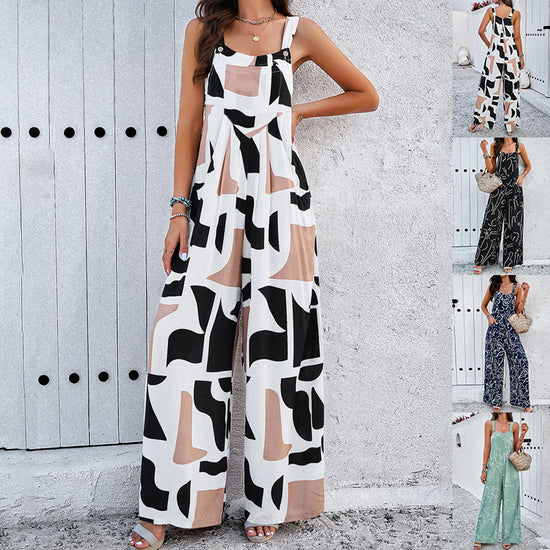 Print Square Neck Jumpsuit