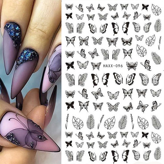 Butterfly Flower Nail Stickers